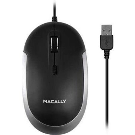 SECURITYMAN Macally USB Wired Optical Quiet Click Mouse for Mac & PC, Space Gray & Black DYNAMOUSESG